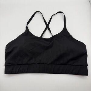 Tavi Sz Large Light To Medium Support Crisscross Back Yoga Sports Bra Black